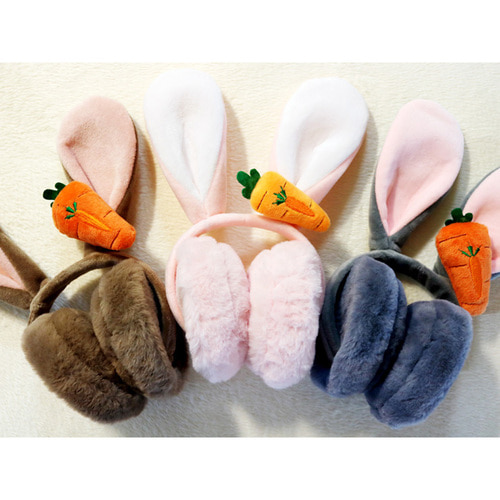 당근 토끼 귀마개 귀도리 (3colors)