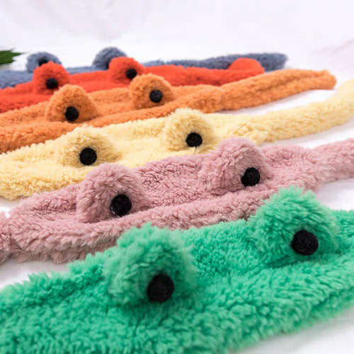 아동 어린이 개구리귀 퍼 귀도리 모자(6colors)