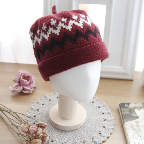 노르딕 겨울 숏 니트 비니 모자(4colors)
