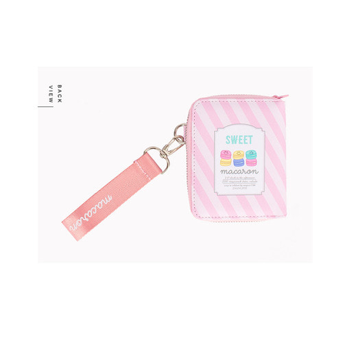 마카롱 핑크 스트랩 가벼운 지갑 WH0564