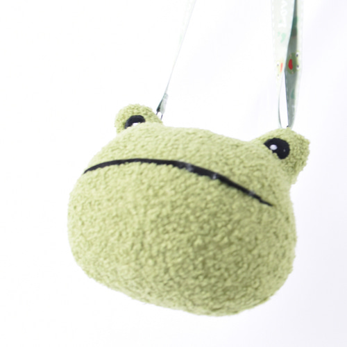 초록 뽀글이 개구리 헤드 인형 핸드폰가방 크로스백