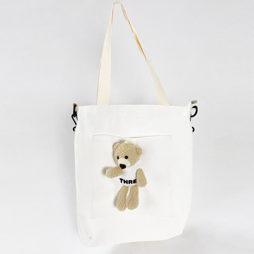 곰돌이 빅 포켓 2way 쇼핑백 숄더백 에코백 2colors