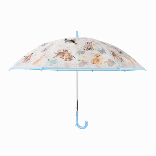 아동 어린이 고양이 장우산 투명우산 55cm WH0616