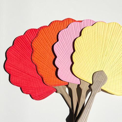 전통 한국 꽃 종이 양면 부채 손부채 나무부채 9색