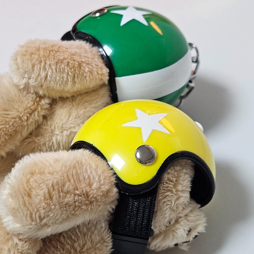 헬멧 배달 캐릭터 인형 곰돌이 테디베어 키링 6Colors