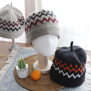 노르딕 겨울 숏 니트 비니 모자(4colors)