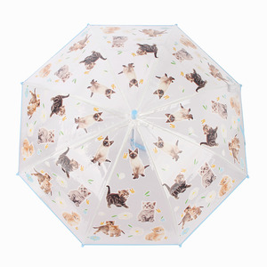 아동 어린이 고양이 장우산 투명우산 55cm WH0616