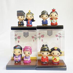 한국 전통 혼례 한복 미니 피규어 장식 기념품 4Color